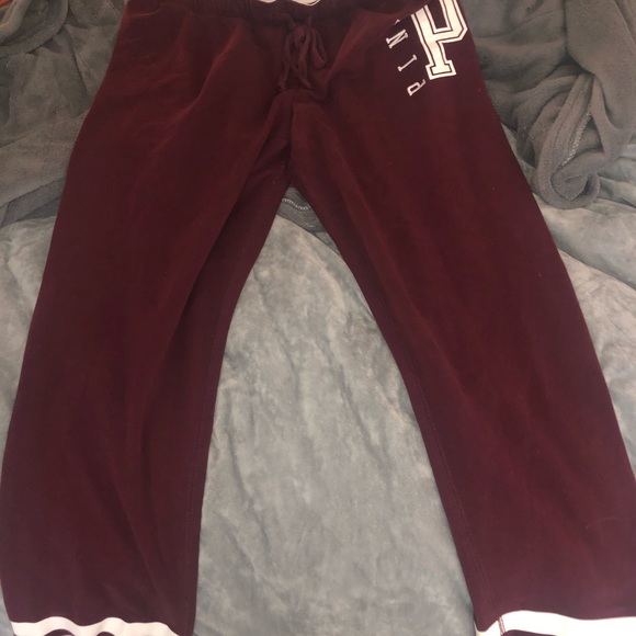 Victoria’s Secret PINK burgundy joggers - Picture 1 of 1